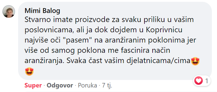 Pozitivan komentar kupca