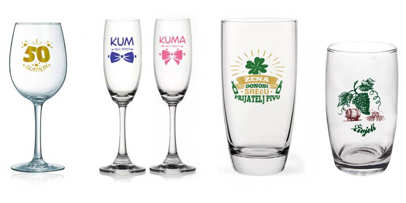 Čaše sa natpisima