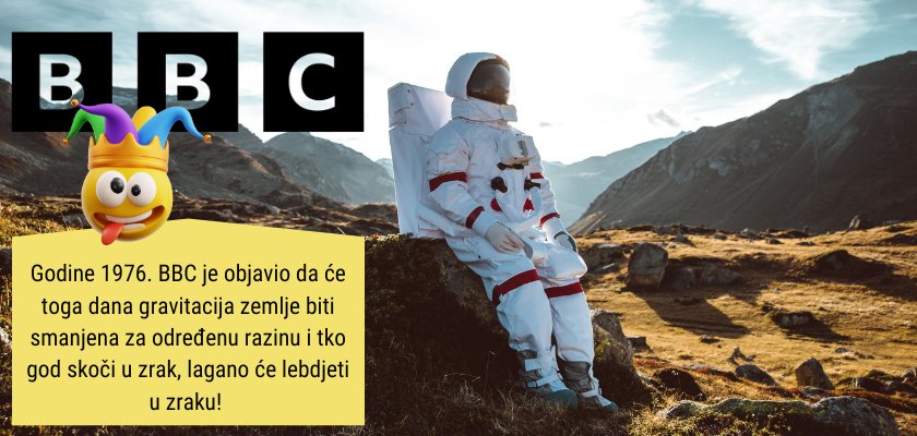 BBC je objavio da će toga dana gravitacija zemlje biti smanjena za određenu razinu