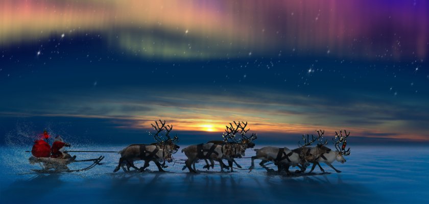 Santa Claus and His Reindeer