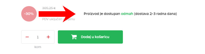 U internet trgovini Bima gotovo svi artikli su dostupni odmah.