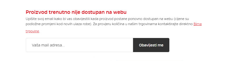 Proizvod trenutno nije dostupan na webu