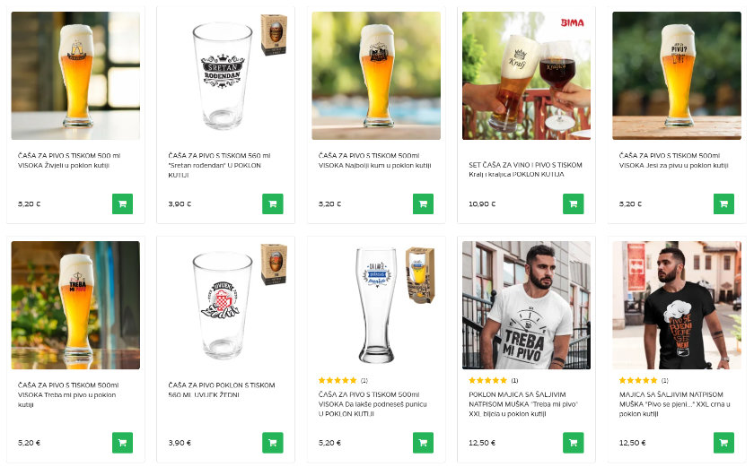 Čaše za pivo s natpisom