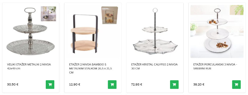 Etažer za kolače ponuda u bima shopu