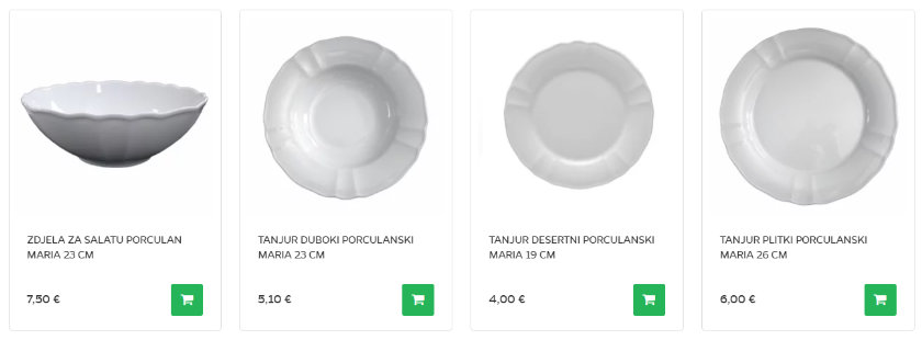 porculanski retro tanjuri Maria - odlični za konobe
