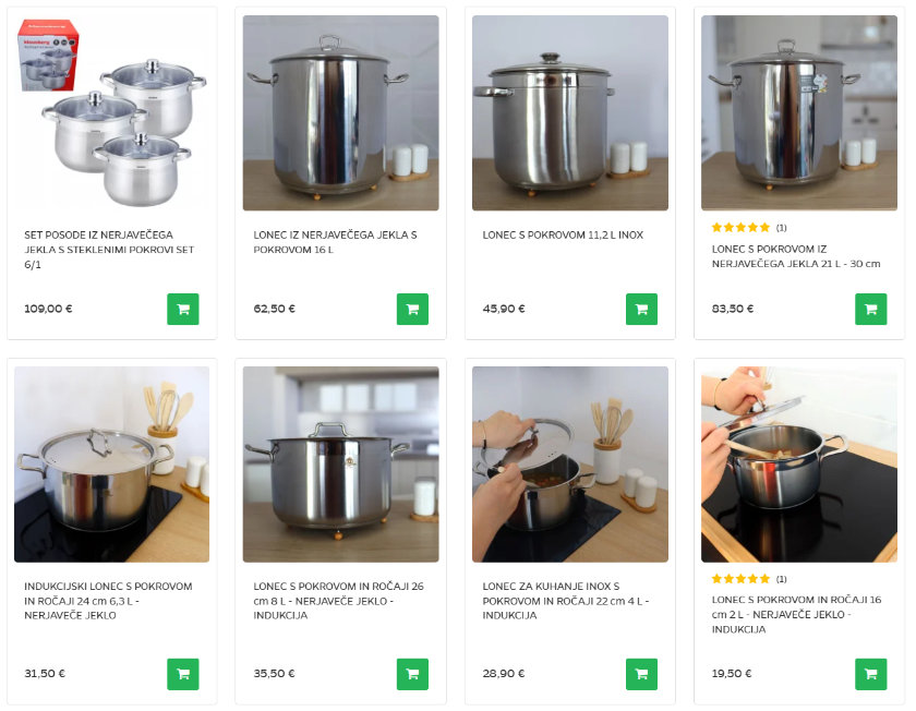 Emajlirano i inox posuđe za kuhanje - set lonaca, indukcija