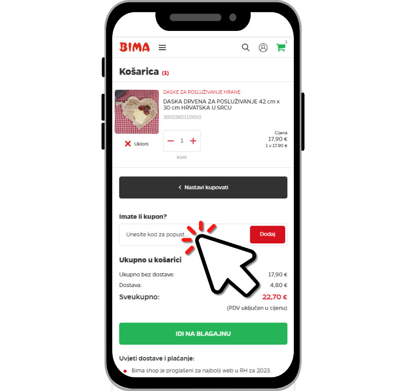 Kako koristiti kupon na bima-shop-u?