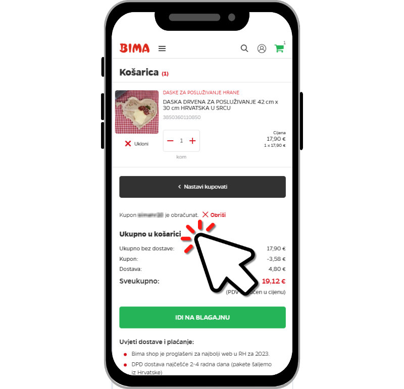 Kako koristiti kupon na bima-shop-u 2