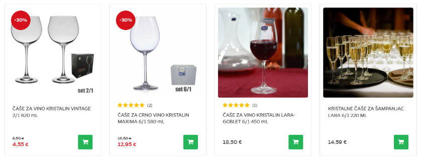čaše za svadbu u Bimi