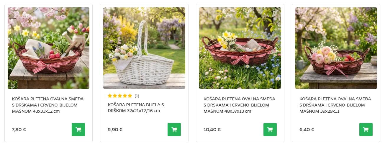 Pletene košare pletena košara za šunku u kruhu
