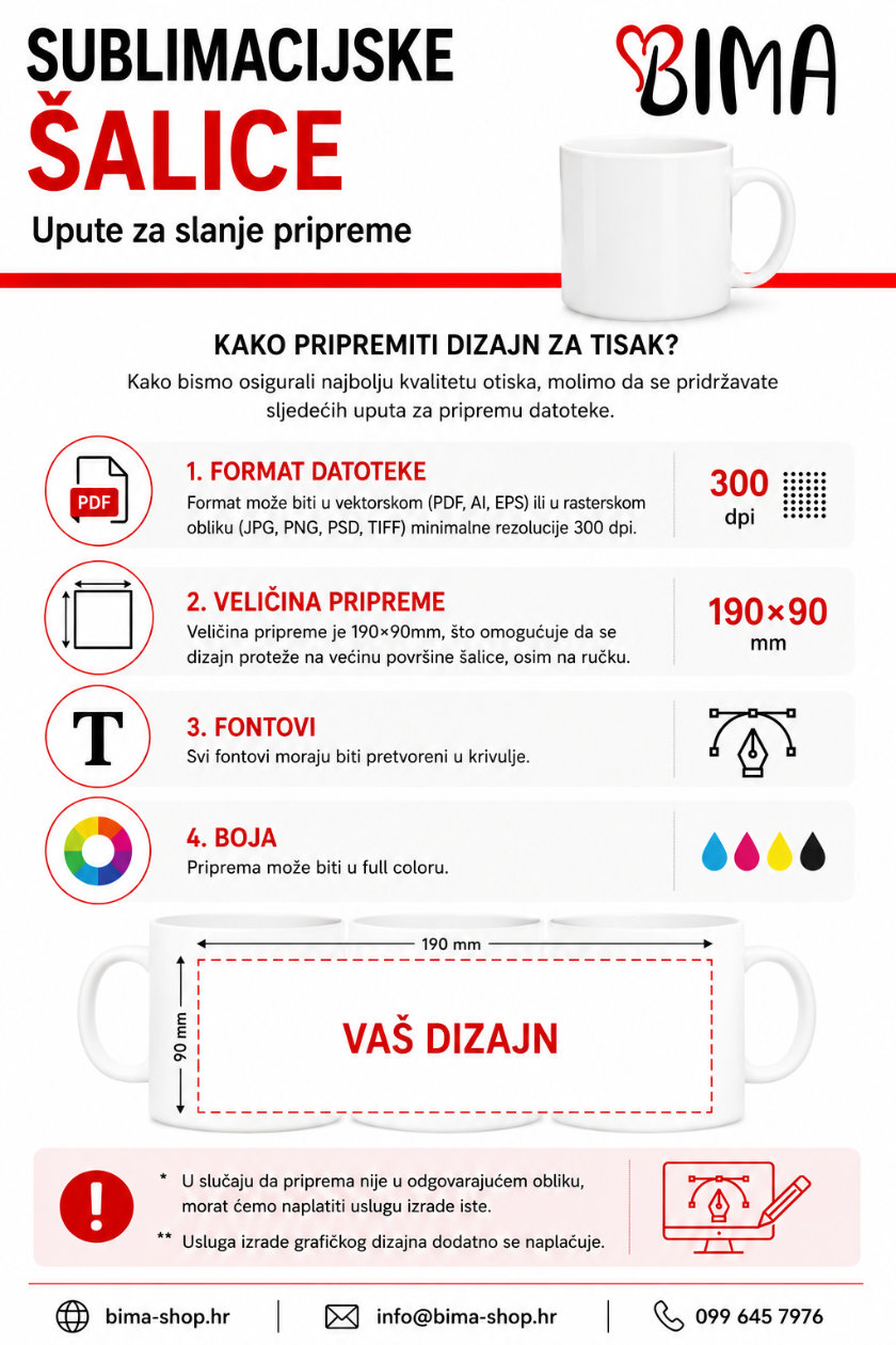 upute za slanje tiska za šalice