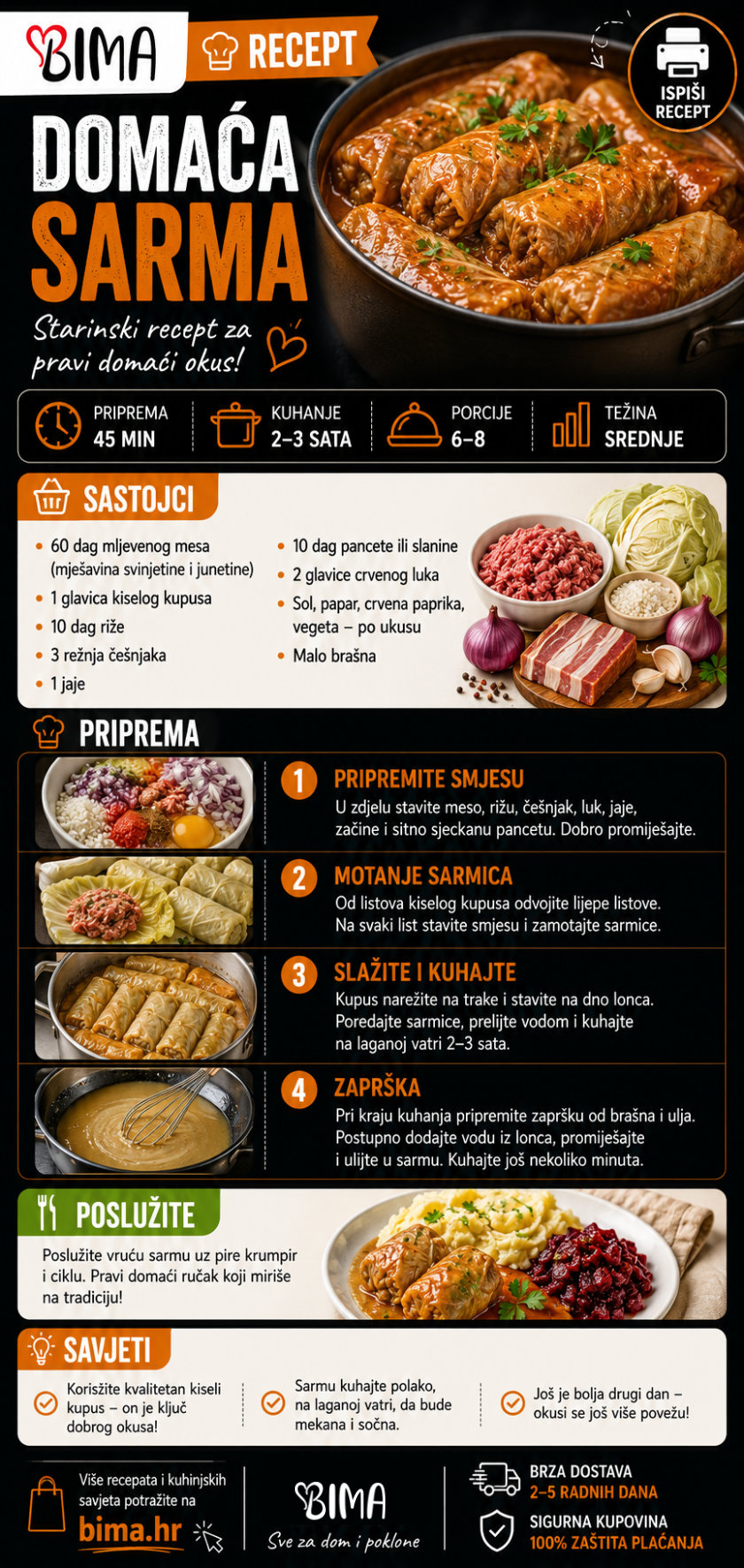 Sarma na starinski način - bakina domaća sarma recept
