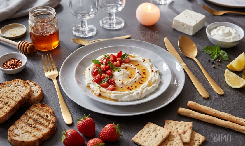 Whipped Feta s jagodama i chili medom