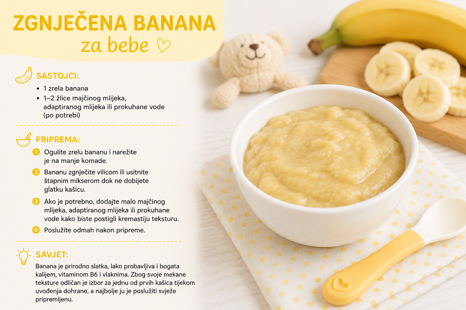 Zgnježena banana za bebe