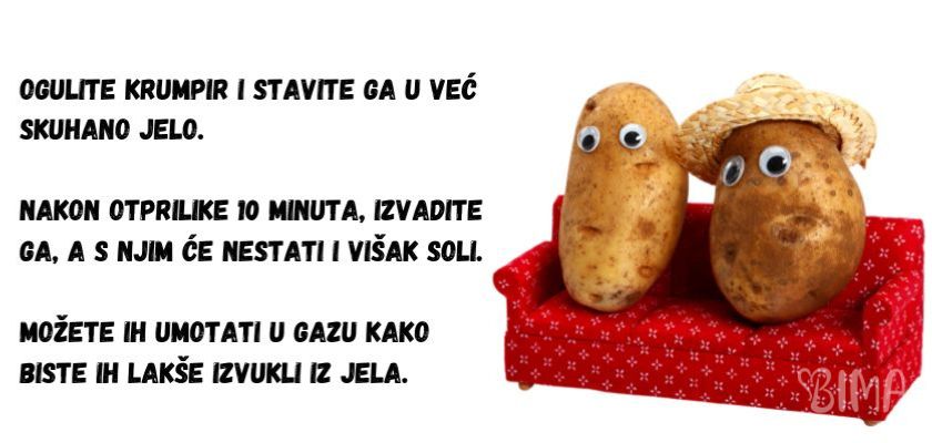 Kako spasiti presoljeno jelo
