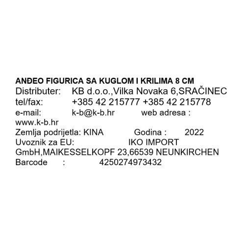ANĐEO S KRILIMA FIGURA 8  X 4,5 CM   #8
