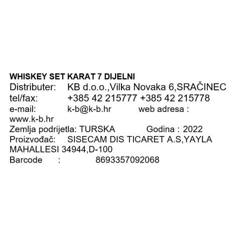 KARAT SET ZA WHISKEY 7/1 270 ML