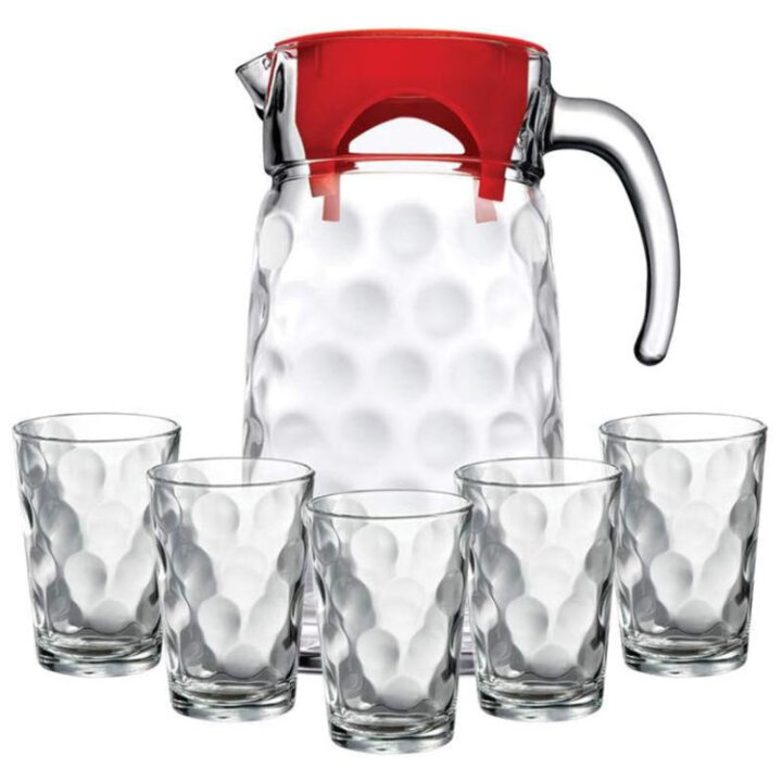 VRČ ZA VODU I ČAŠE SPACE SET ZA SOK 7 DIJELNI 1650 ML + 208 ML
