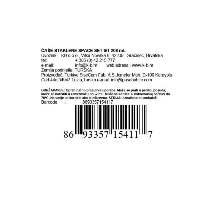 ČAŠE SPACE SET 6/1 200 ML
