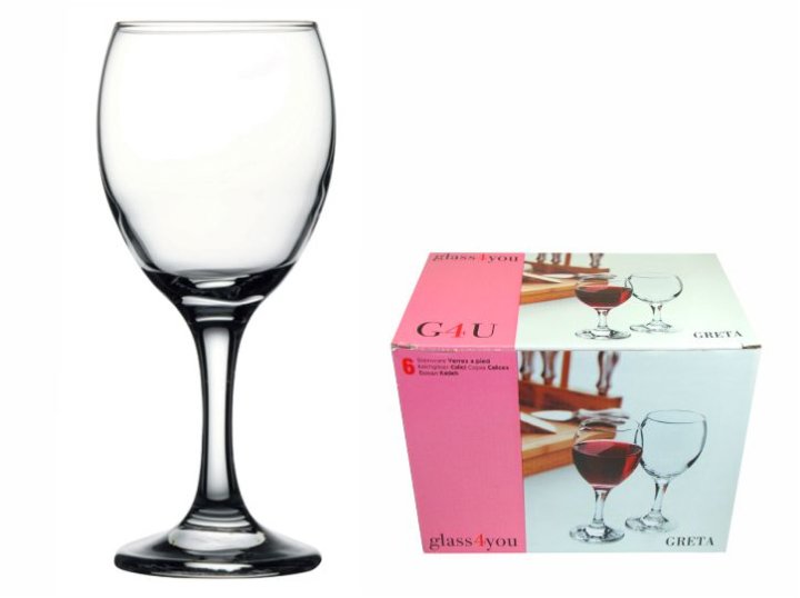 ČAŠE NA STALKU GLASS4YOU GRETA-IMPERIAL SET 6/1 255 ML