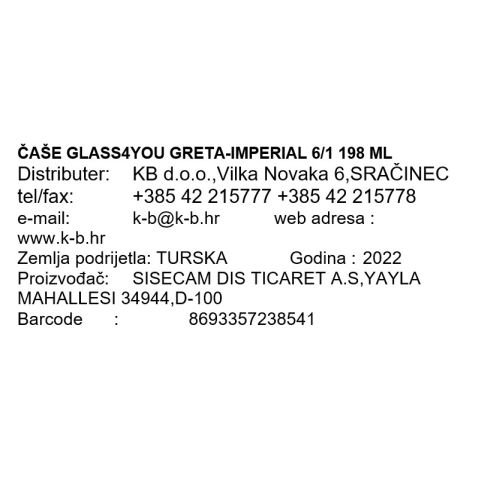 IMPERIAL GLASS4YOU ČAŠE 6/1 198 ML