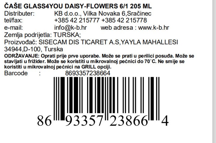ČAŠE GLASS4YOU DAISY-FLOWERS 6/1 205 ML