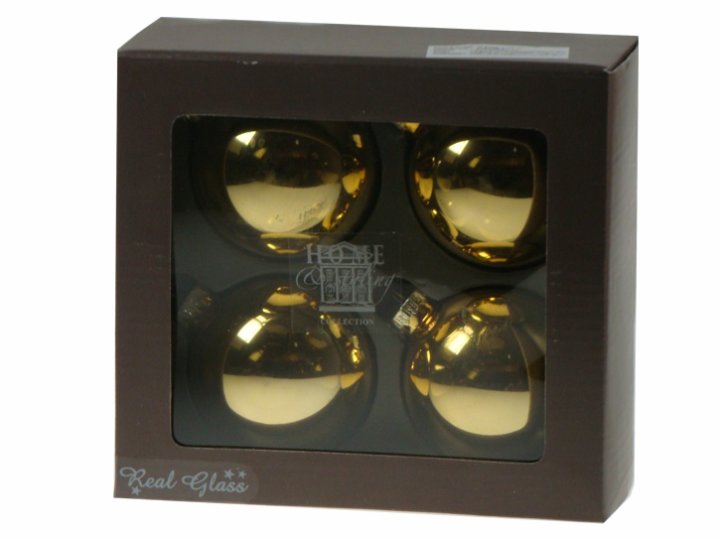 KUGLE STAKLENE ZLATNE 7 CM 4/1