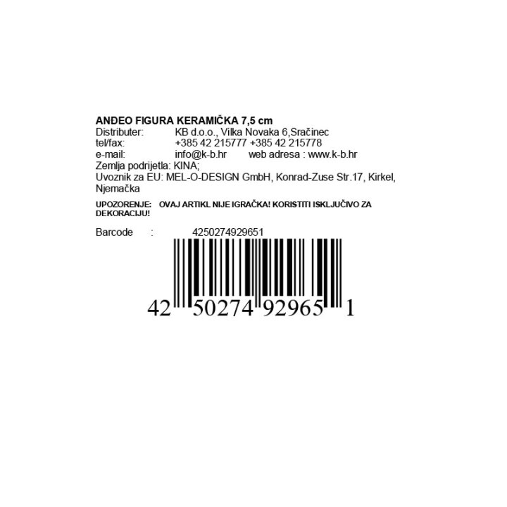 ANĐEO FIGURA KERAMIČKA 7 CM