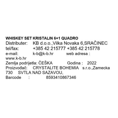 WHISKEY SET KRISTALIN 6+1 QUADRO