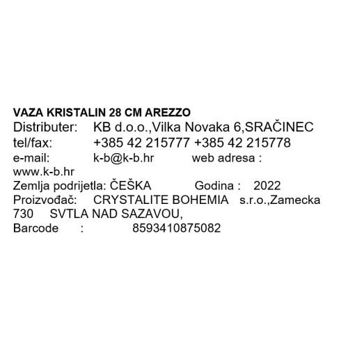 VAZA KRISTALIN 28 CM AREZZO