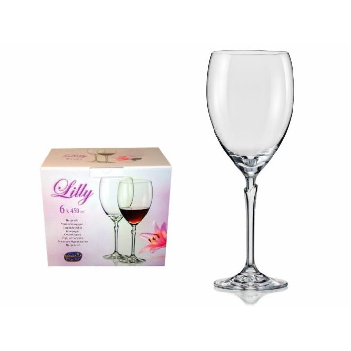 ČAŠE ZA CRNO VINO 6/1 450 ML LILLY KRISTALIN