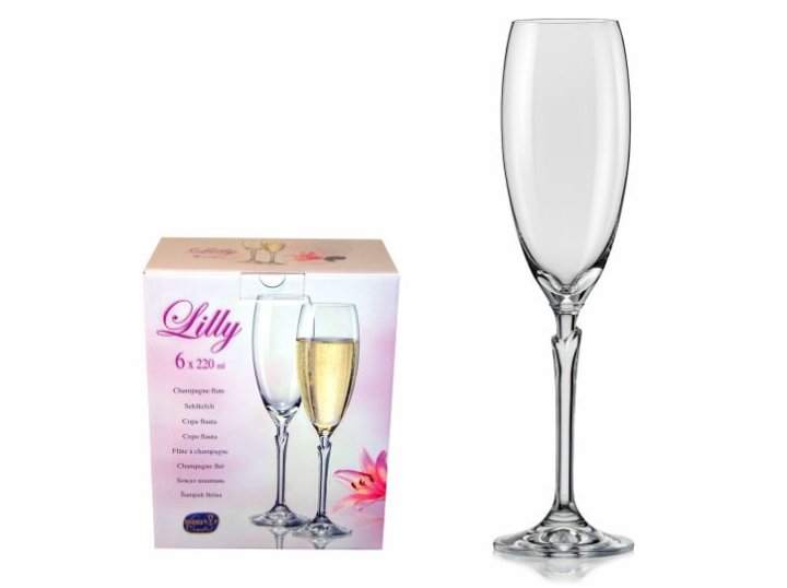 ČAŠE KRISTALIN ŠAMPANJAC 6/1 220 ML LILLY