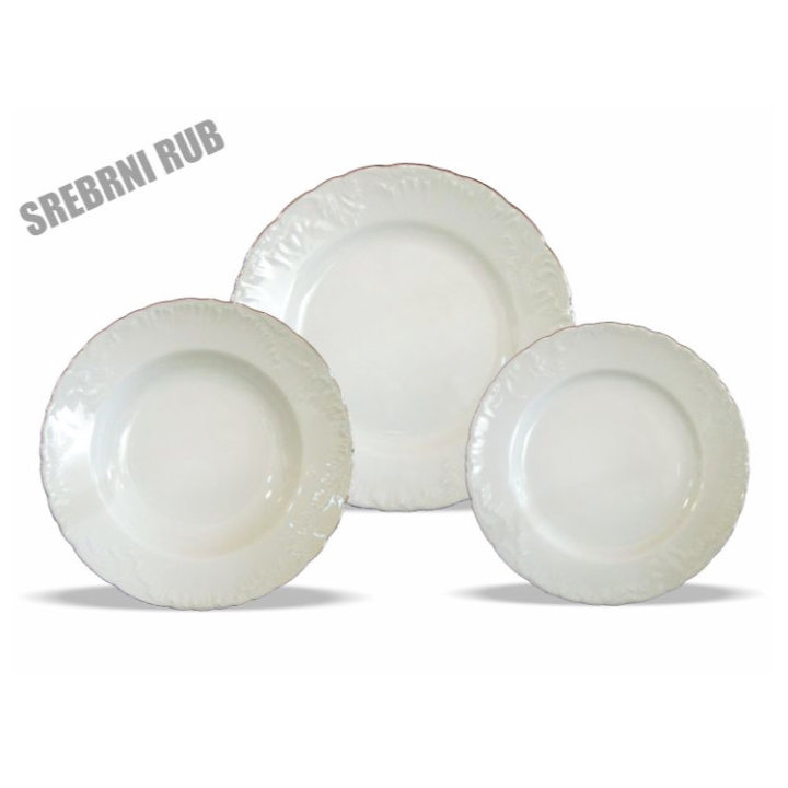 SERVIS ZA JELO PORCULAN 18/1 SREBRNI RUB ROCOCO