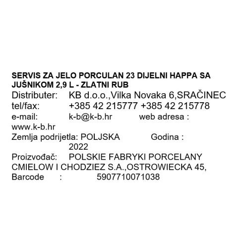 TANJURI PORCULAN 23/1 SA JUŠNIKOM 2,9 L HAPPA