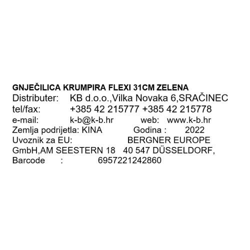 GNJEČILICA KRUMPIRA FLEXI 31CM ZELENA