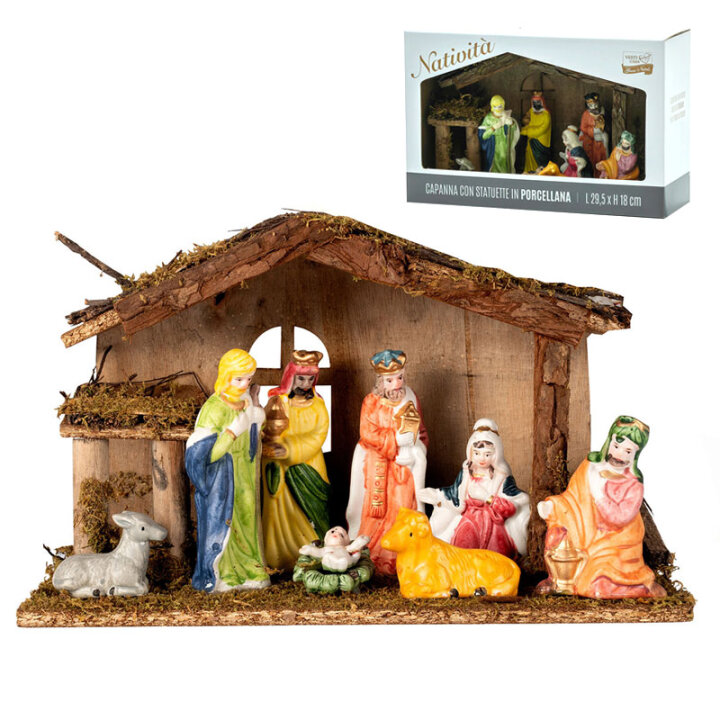 BOŽIĆNE JASLICE SA 8 FIGURA 30,5x20x11 CM