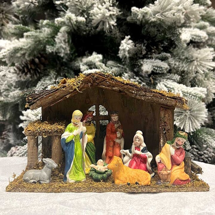 BOŽIĆNE JASLICE SA 8 FIGURA 30,5x20x11 CM