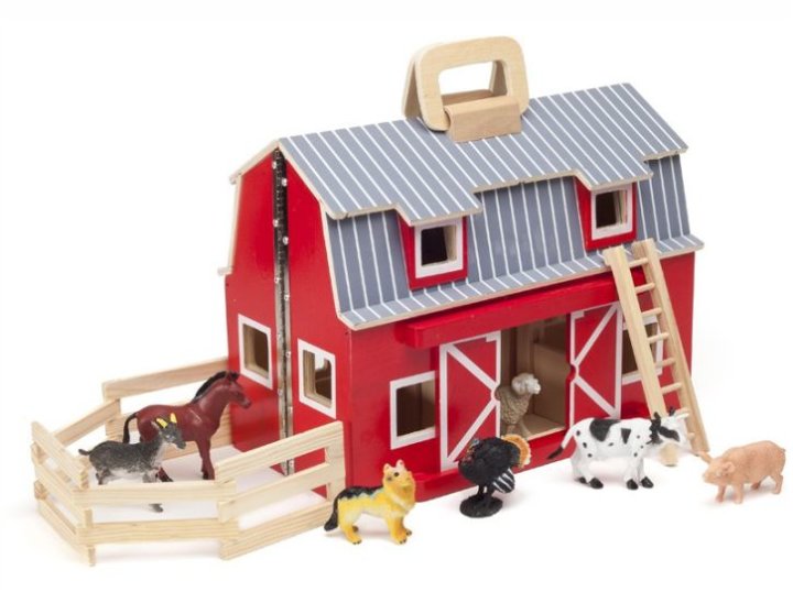 DRVENA FARMA SET ZA IGRU SA ŽIVOTINJAMA 34x26x18,5 CM