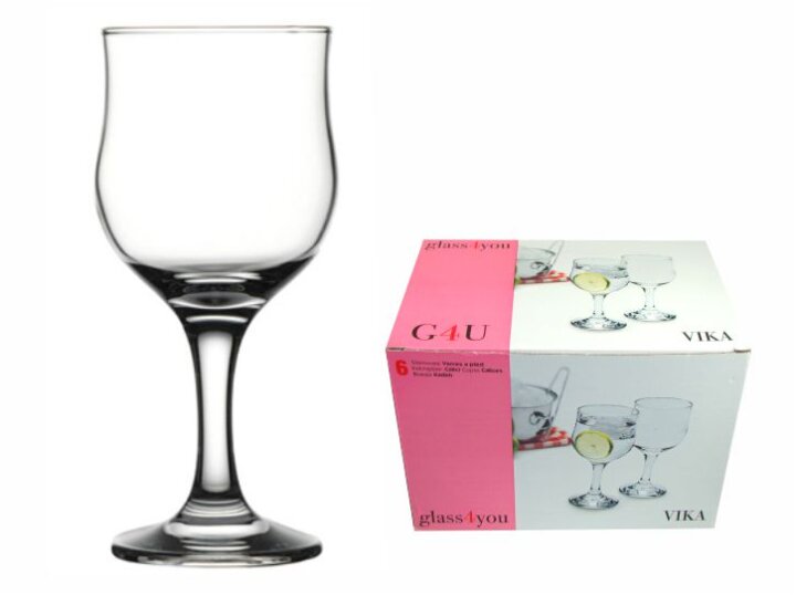 ČAŠE ZA VINO NA STALKU GLASS4YOU VIKA-TULIPE SET 6/1 315 ML