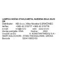 NOĆNA LAMPA SA STALKOM METAL-STAKLO U ŠAMPANJ BOJI