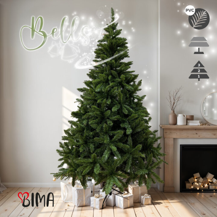 BOŽIĆNO DRVCE S METALNIM STALKOM BELLS 210 CM