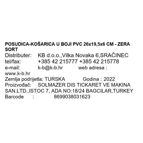 POSUDICA-KOŠARICA U BOJI PVC - ZERA