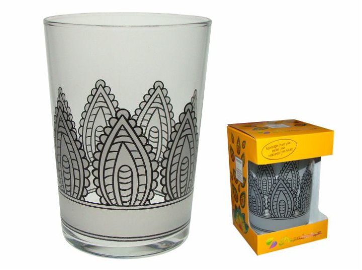 ČAŠA S UZORKOM ZA BOJANJE MANDALA 510 ML - listovi