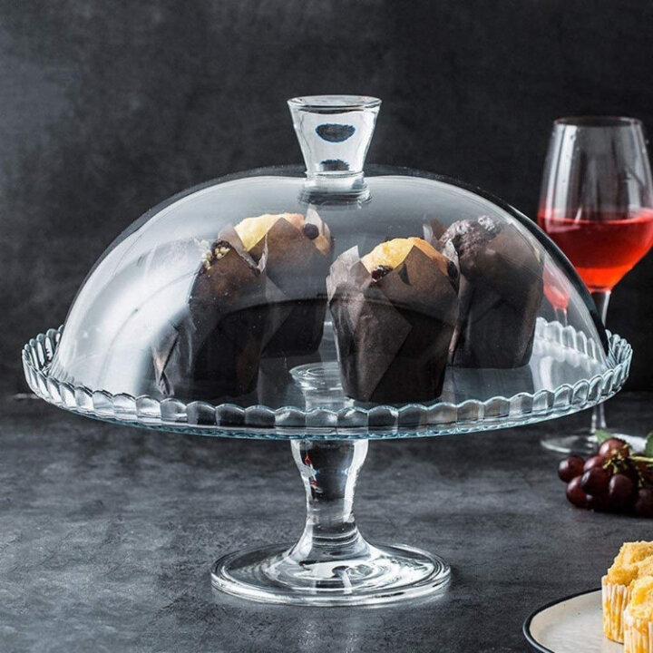TACNA STAKLENA NA STALKU S POKLOPCEM PATISSERIE 32,2 CM