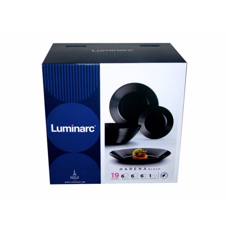 LUMINARC SERVIS ZA JELO 19 DIJELNI HARENA CRNI