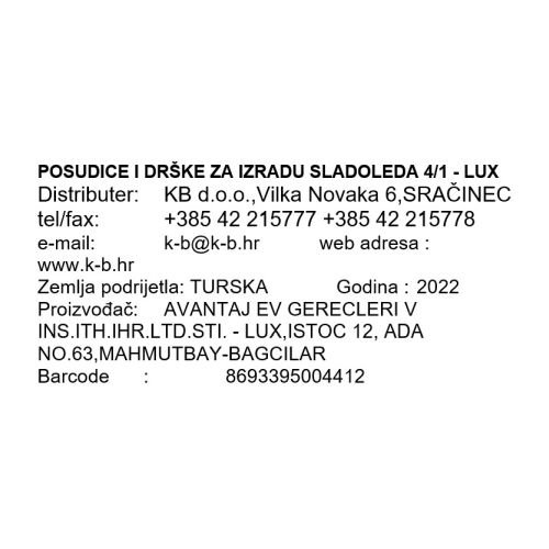 POSUDICE I DRŠKE ZA IZRADU SLADOLEDA 4/1 - LUX