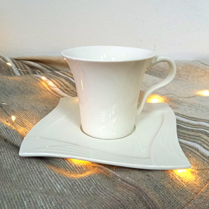 ŠALICE ZA KAVU S TANJURIĆIMA 6/1 220 ML PORCULAN BIJELI - CARLO