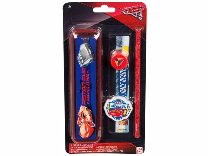 CARS 3 ŠKOLSKI SET 5 DIJELNI - BLISTER 25x13 CM