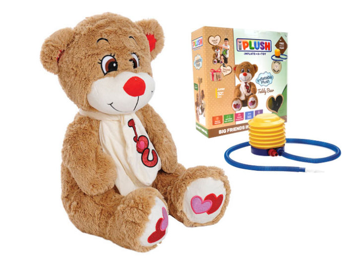 iPLUSH MEDO PLIŠANI NA NAPUHAVANJE ( L ) 60 CM SA PUMPOM - SVIJETLO SMEĐI