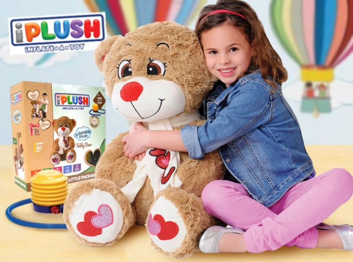 iPLUSH MEDO PLIŠANI NA NAPUHAVANJE ( L ) 60 CM SA PUMPOM - SVIJETLO SMEĐI